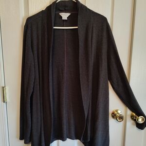 Liz Claiborne Front Cardigan Sweater - Dark Gray